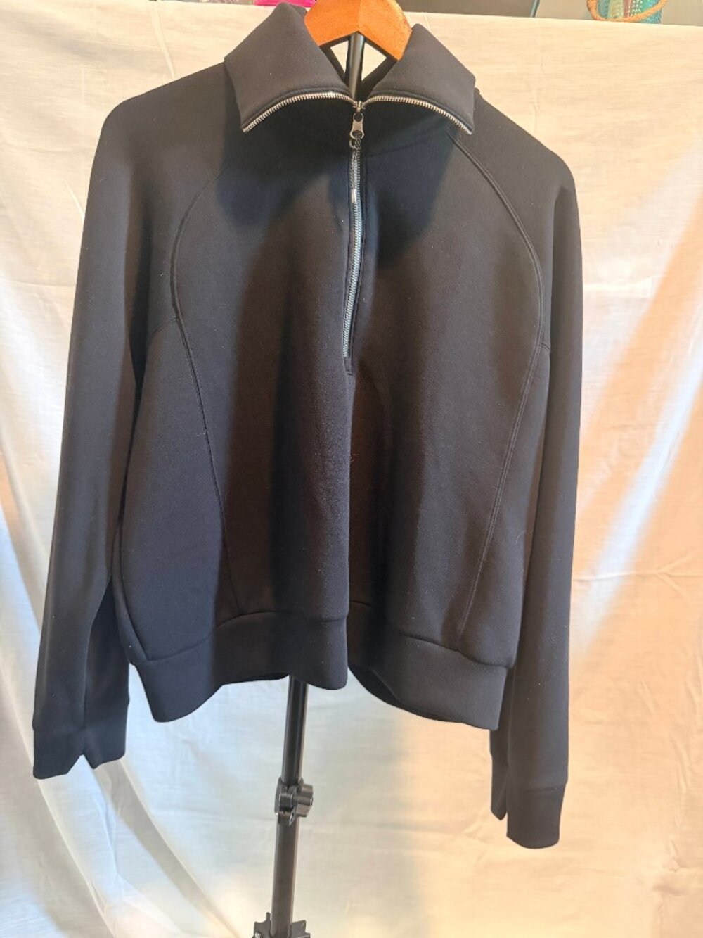 Spanx AirEssentials Half Zip XL Black like new sweat shirt